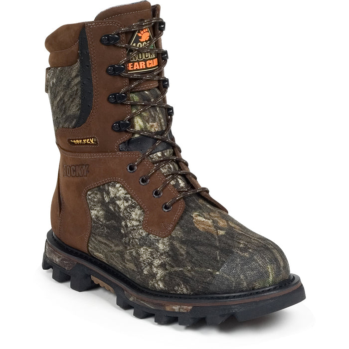 Rocky Mens MOBU Camo Leather Bearclaw 3D Insulated Goretex Hunting Boots