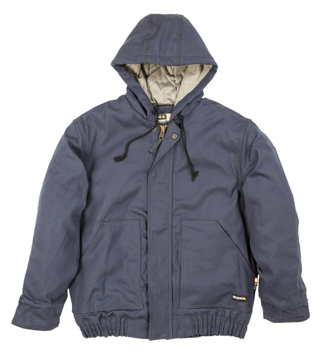 Berne Mens Navy Cotton Blend FR Hooded Jacket