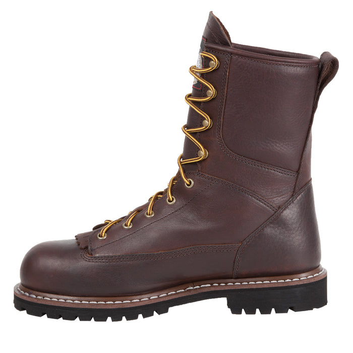 Georgia Mens Chocolate Leather WP Lace-To-Toe Work Boots