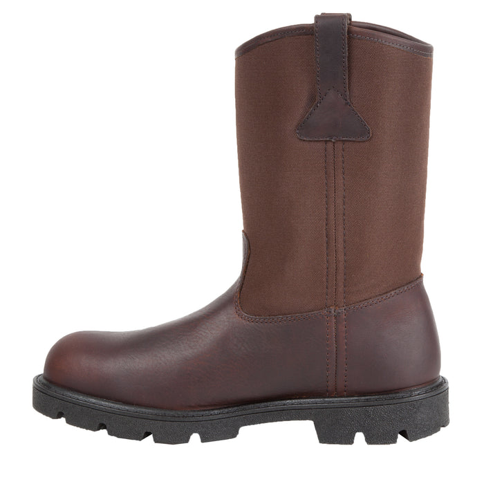 Georgia Homeland Mens Brown Leather Steel Toe W/P Welly Work Boots