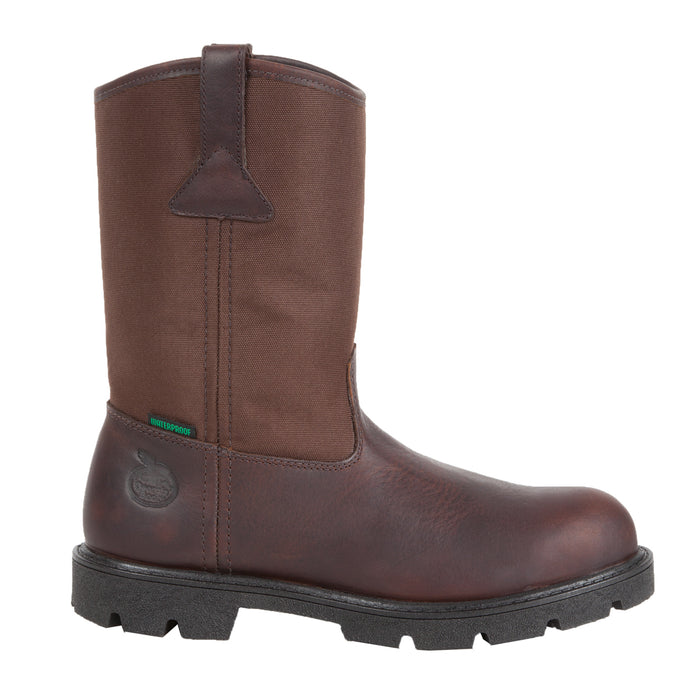 Georgia Homeland Mens Brown Leather Waterproof Wellington Work Boots