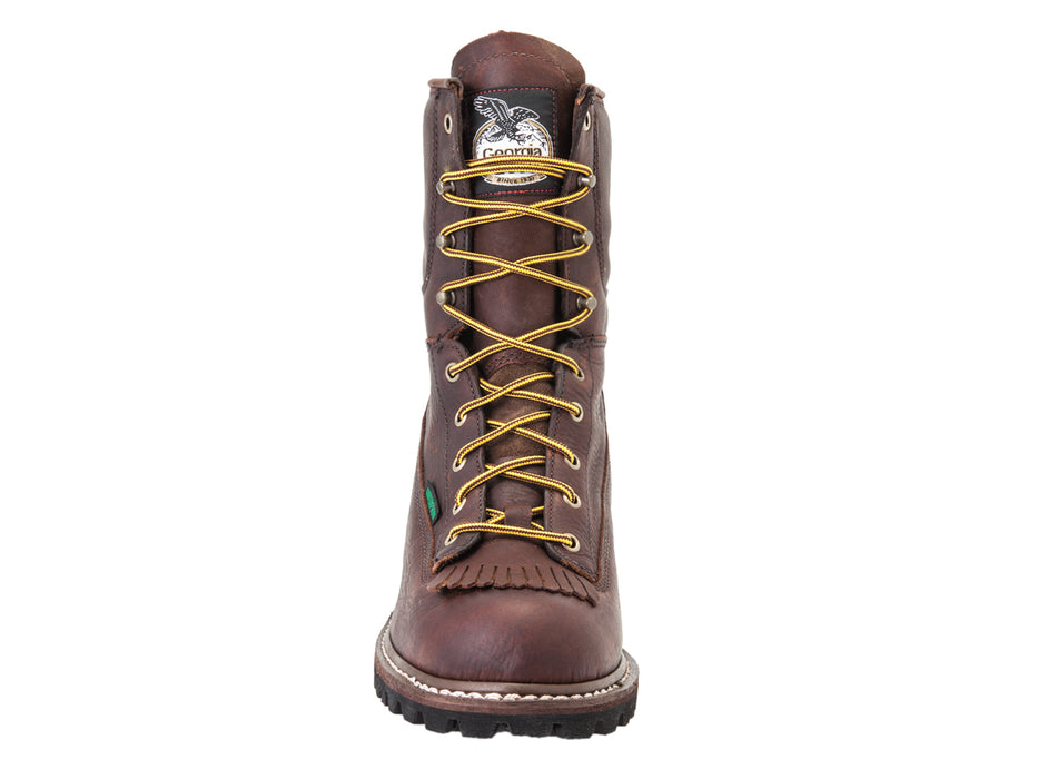 Georgia Mens Chocolate Leather WP ST EH Logger Boots