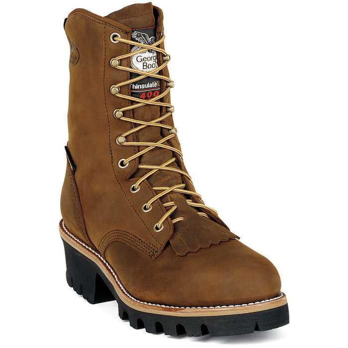 Georgia Mens Worn Saddle Leather Insulated Goretex Steel Toe Work Boots