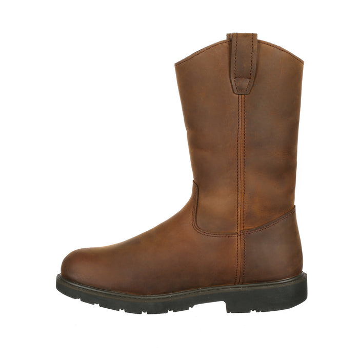 Georgia Mens Brown Leather Waterproof Welly Work Boots