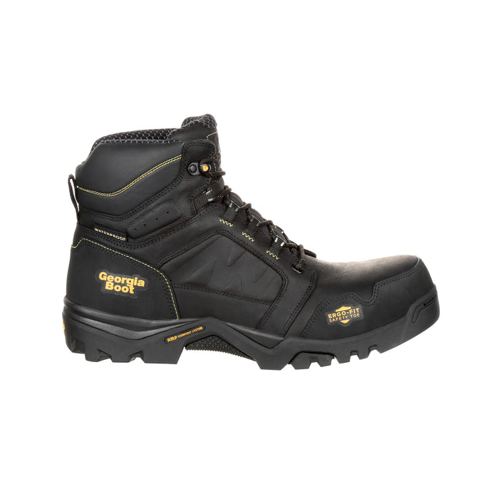 Georgia Mens Black Leather Amplitude WP CT Work Boots