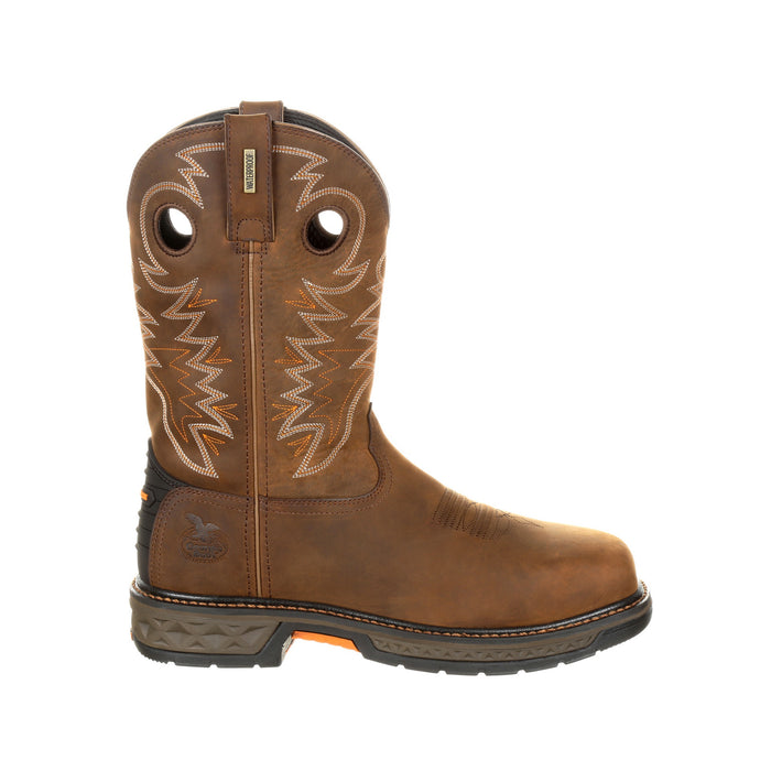 Georgia Mens Brown Leather CarboTec Pullon AT Work Boots