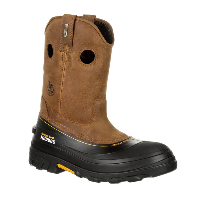 Georgia Mens Barracuda Gold Leather Muddog CT WP Work Boots