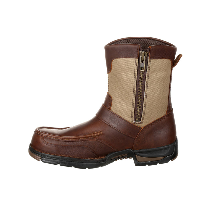 Georgia Mens Brown Leather Athens WP Zip Ankle Boots