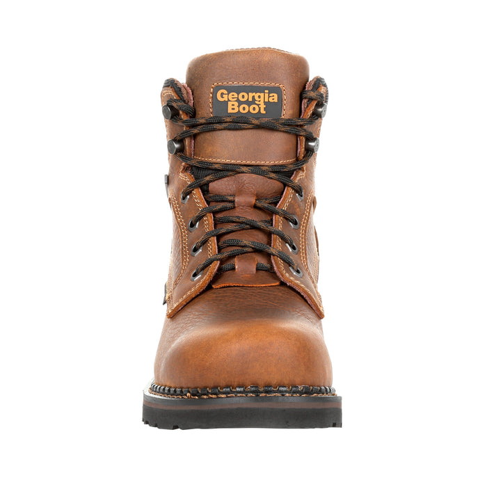 Georgia Mens Brown Leather Revamp WP Work Boots