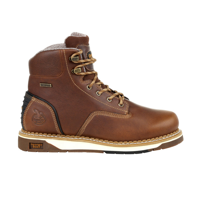 Georgia Mens Brown Leather Amp LT Wedge WP Work Boots