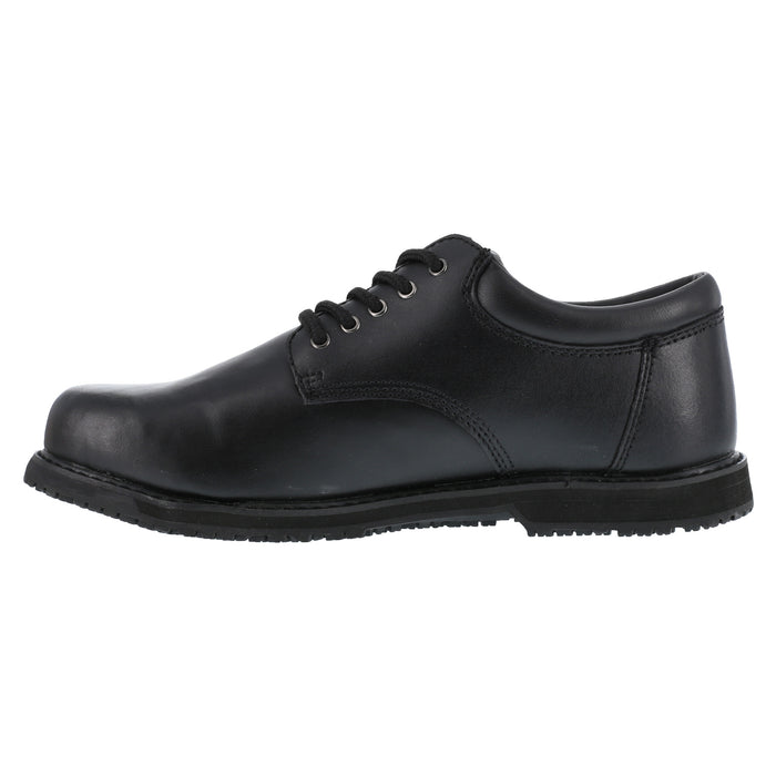 Grabbers Mens Black Leather SR Casual Oxford Friction Soft Toe