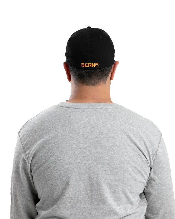 Berne Unisex Logo Flex Black Baseball Cap Hat