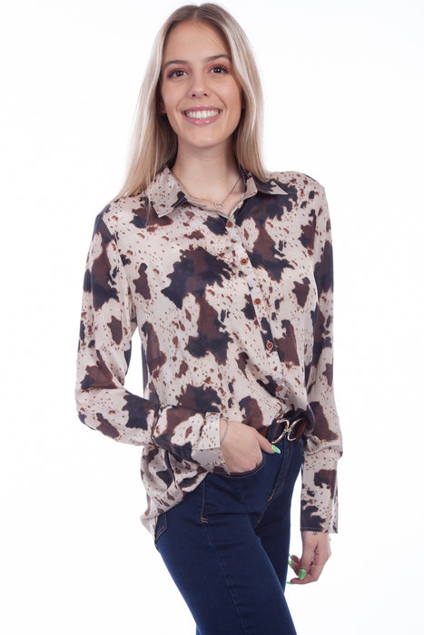 Scully Womens Cow Polyester Western L/S Blouse