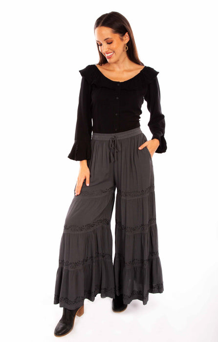 Scully Womens Gun Metal Rayon Palazzo Pants