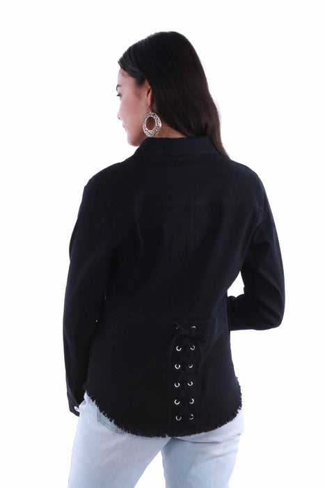 Scully Womens Stretch Denim Black Cotton Blend Cotton Jacket