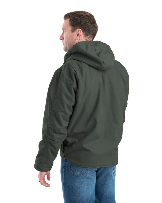 Berne Mens Heartland Washed Hooded Moss 100% Cotton Chore Jacket