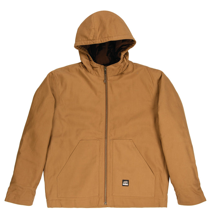 Berne Mens Brown Duck 100% Cotton Workmans Hooded Jacket