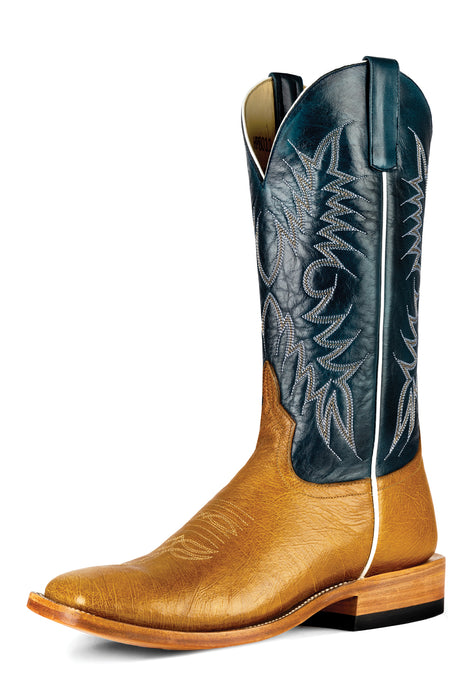 Horse Power Mens 13in Tan/Navy Ostrich Cowboy Boots