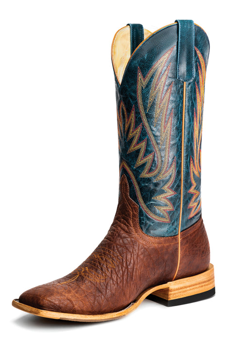 Horse Power Mens Comanche Shoulder Navy Leather Cowboy Boots