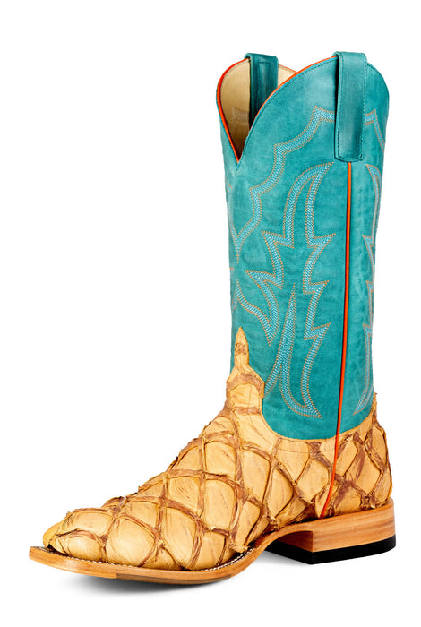 Horse Power Mens Top Hand Sea Foam/Saddle Pirarucu Cowboy Boots