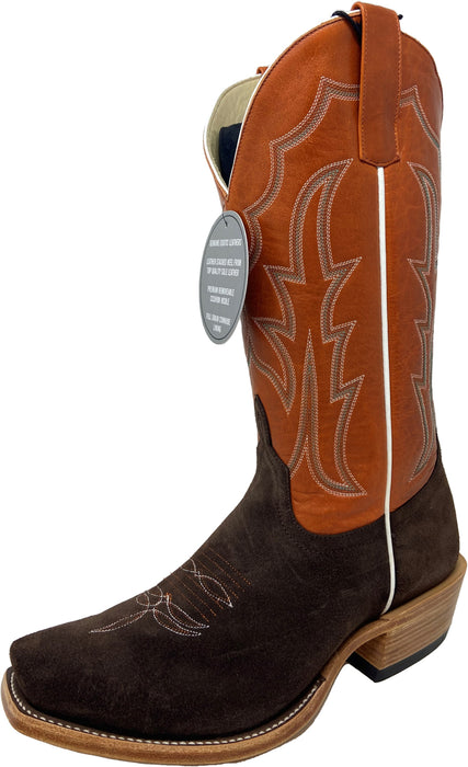 Horse Power by Anderson Bean Mens Tangerine Leather Top Hand Cowboy Boots