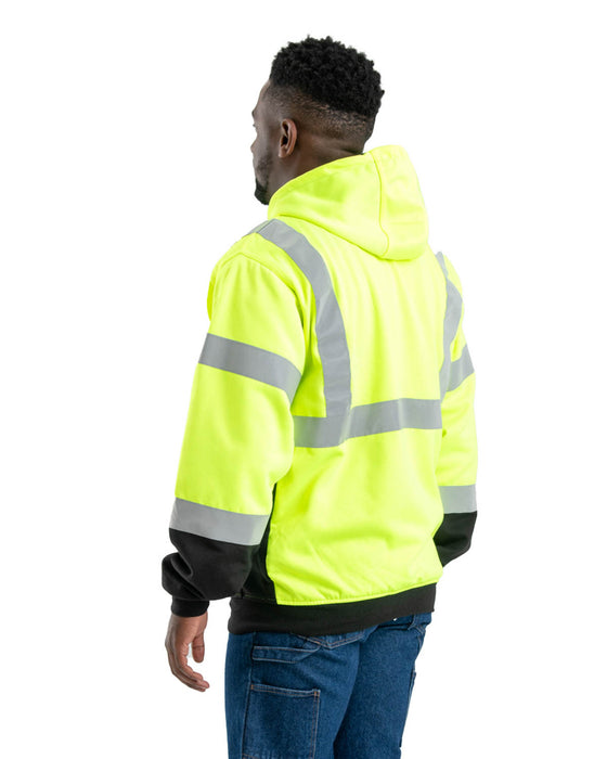 Berne Mens Yellow Fleece Hi-Vis Class 3 Hoodie