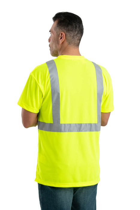 Berne Mens Yellow Polyester Hi-Viz Performance S/S Tee S/S