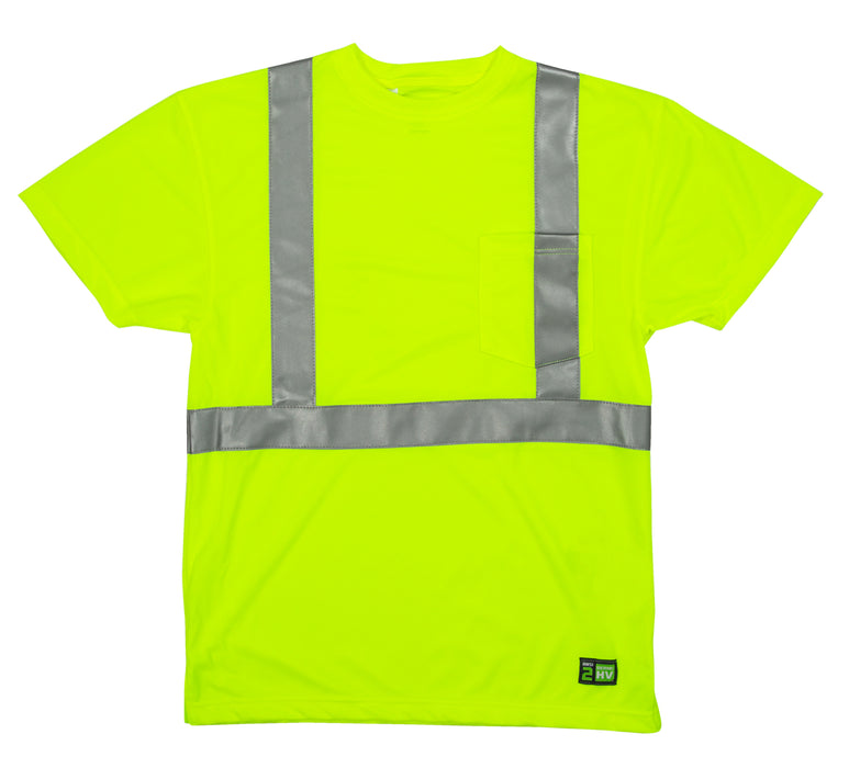 Berne Mens Yellow Polyester Hi-Viz Performance S/S Tee S/S