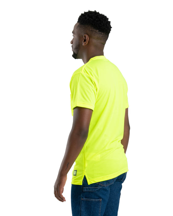 Berne Mens Yellow Polyester Enhanced Visibility S/S Tee S/S