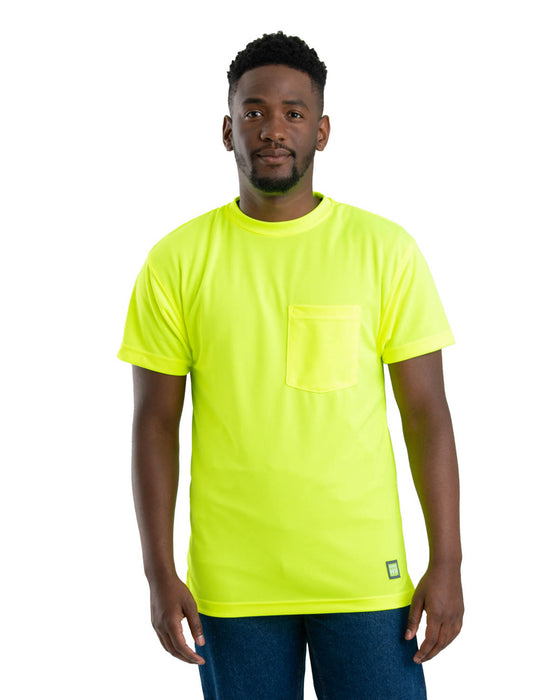 Berne Mens Yellow Polyester Enhanced Visibility S/S Tee S/S