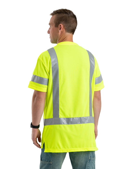 Berne Mens Yellow Polyester Hi-Vis Class 3 Performance S/S