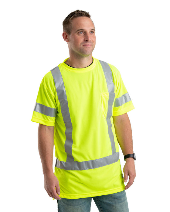 Berne Mens Yellow Polyester Hi-Vis Class 3 Performance S/S