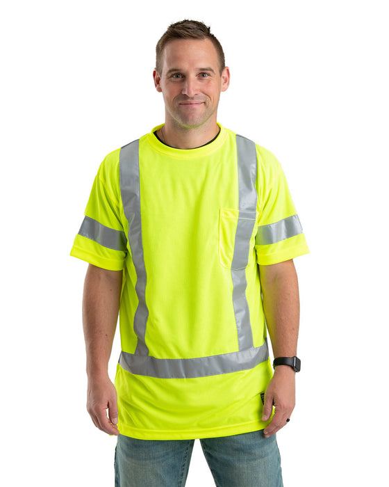 Berne Mens Yellow Polyester Hi-Vis Class 3 Performance S/S