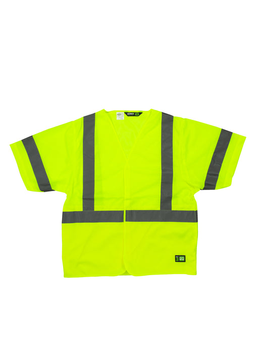 Berne Mens Yellow Polyester Hi-Vis Class 3 Vest