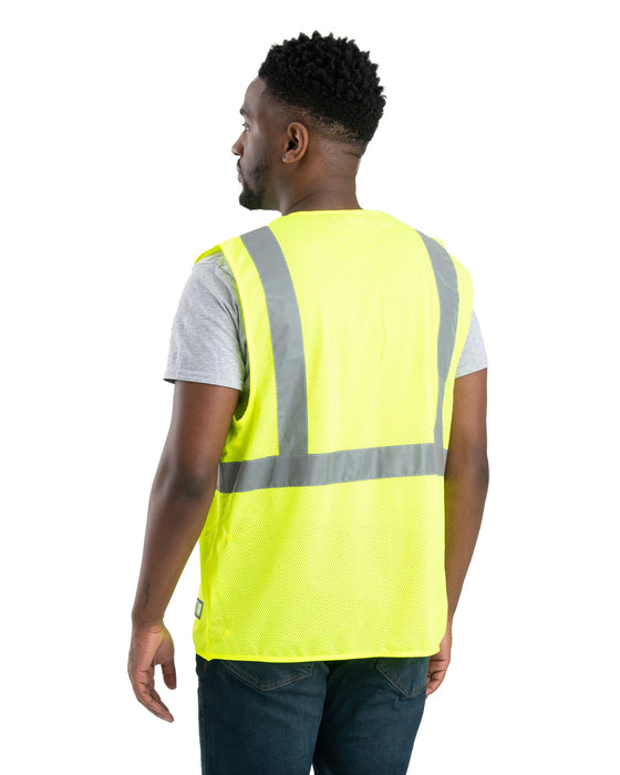 Berne Mens Hi Vis Class 2 Economy Mesh Yellow 100% Polyester Vest