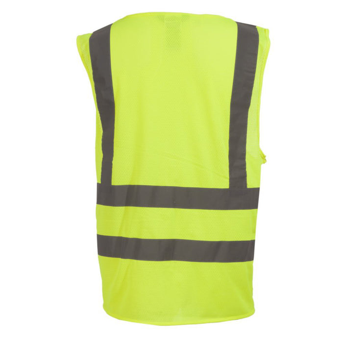 Berne Mens Yellow Polyester Hi Vis Class 2 Easy-Off Vest