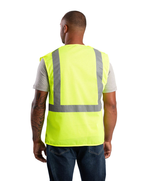 Berne Mens Yellow Polyester Hi Vis Class 2 Easy-Off Vest