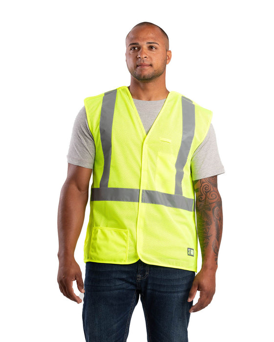 Berne Mens Yellow Polyester Hi Vis Class 2 Easy-Off Vest