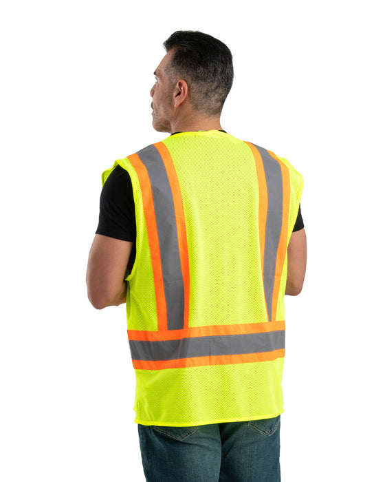 Berne Mens Hi Vis Class 2 Multi-Color Mesh Yellow 100% Polyester Vest