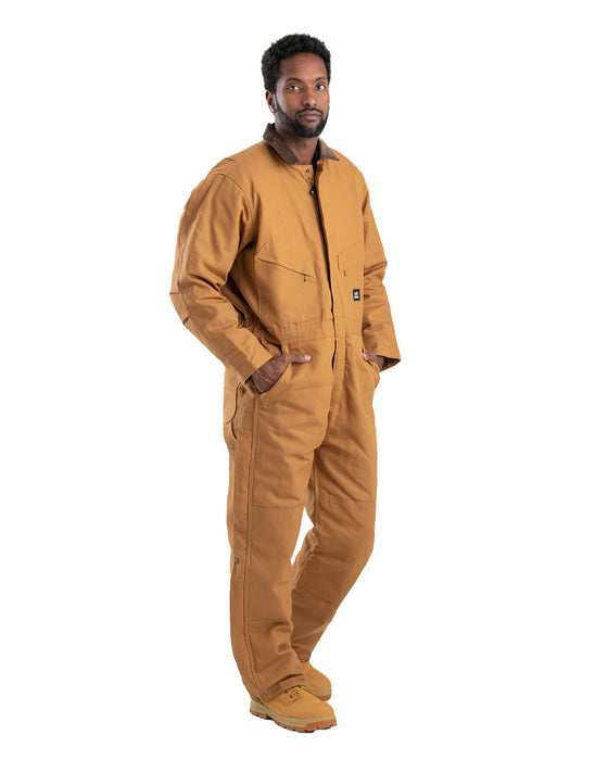 Berne Mens Heritage Insulated Brown Duck 100% Cotton Work Coverall