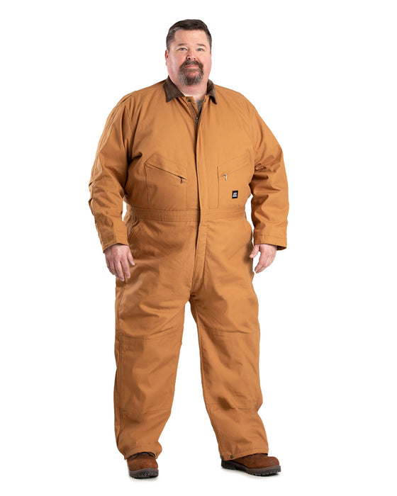 Berne Mens Heritage Insulated Brown Duck 100% Cotton Work Coverall