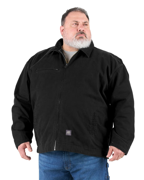 Berne Mens Highland Washed Gasoline Black 100% Cotton Jacket