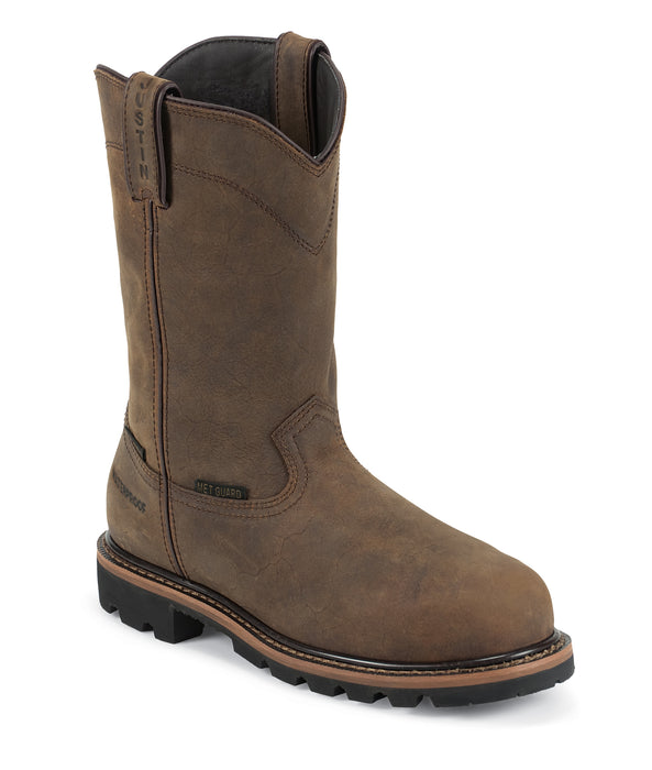 Justin Mens Wyoming Leather Work Boots Comp Toe WP Worker II