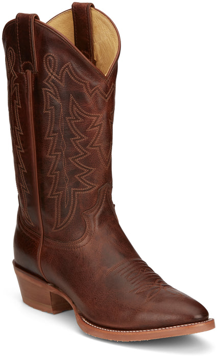 Justin 12in Mens Whiskey Hayne Leather Cowboy Boots