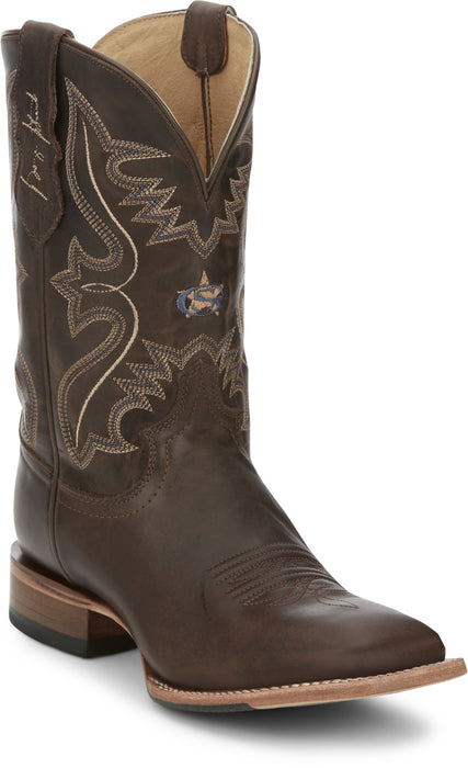 Justin 11in Mens Dark Espresso Dillon Leather Cowboy Boots