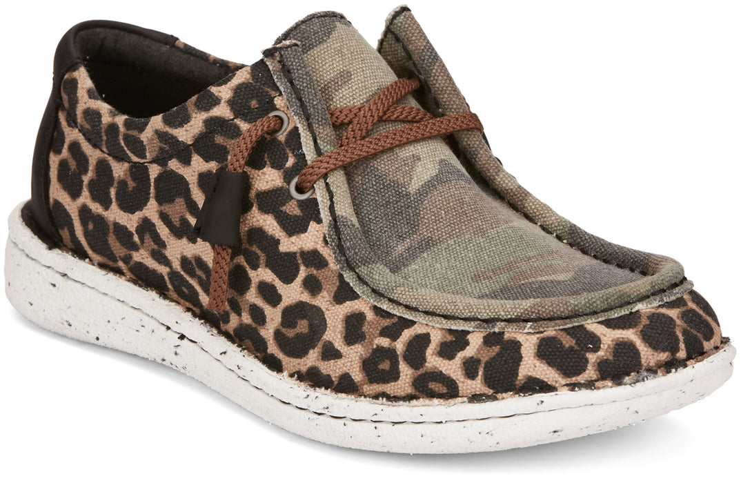 Justin Sneakers Womens Leopard Print Camo Hazer Canvas Slip-On Shoes