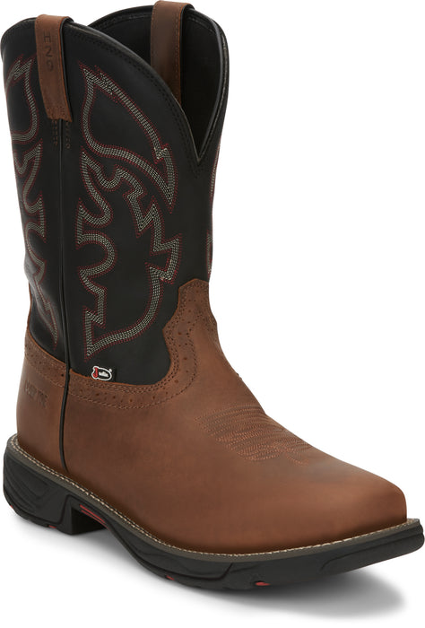 Justin 11in CT Mens Tan Stampede Rush Leather Work Boots