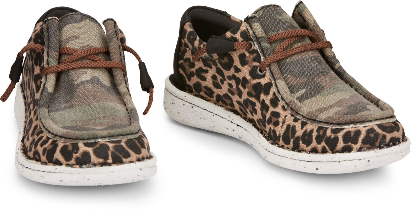 Justin Sneakers Womens Leopard Print Camo Hazer Canvas Slip-On Shoes