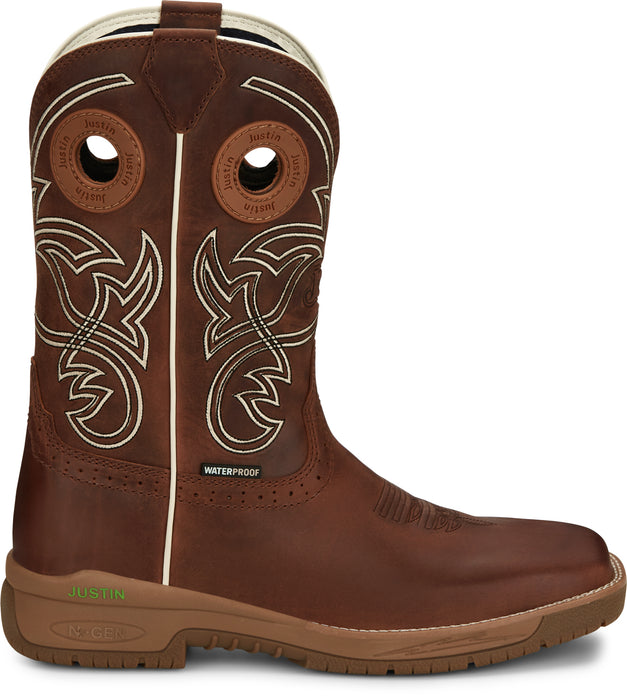 Justin 11in Western Mens Spice Brown NiTREAD Leather Work Boots