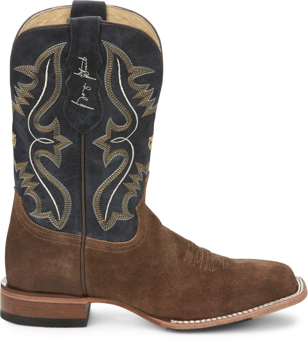 Justin 11in Mens Dusty Blue Dillon Leather Cowboy Boots